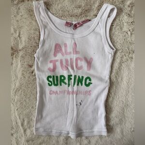 Juicy Couture Kids Pink and Green Graphic Tank Top